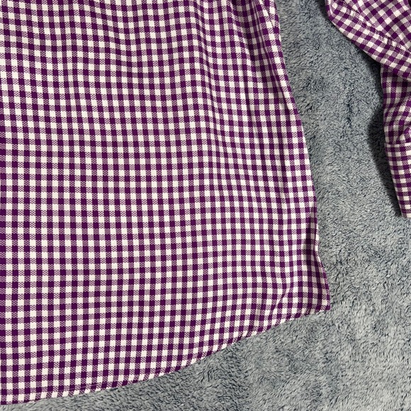 Charles Tyrwhitt Mens Slim Fit Gingham Dress Shirt Purple White 17/33 Cotton - Picture 13 of 16